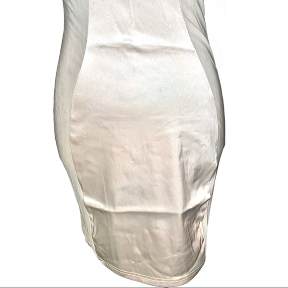 Satin Champagne Mini Slip Dress - Picture 4 of 15